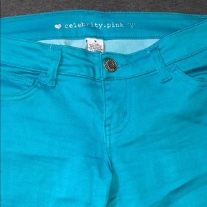 Celebrity pink turquoise pants